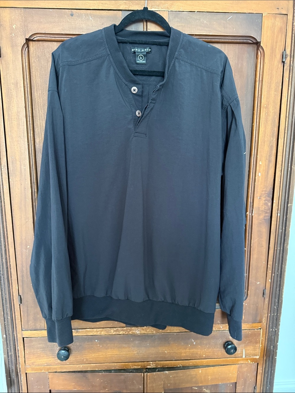 Nike Black Golf Henley Style Two Button Pullover